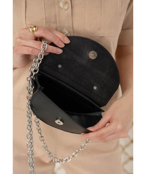 Women's leather mini bag Chris micro black