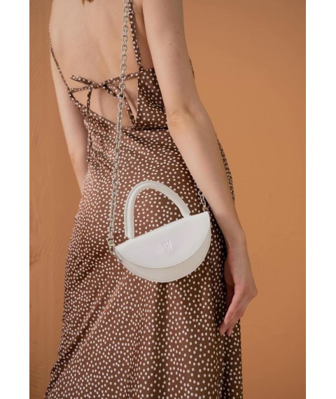 Жіноча шкіряна міні-сумка Сhris micro біла