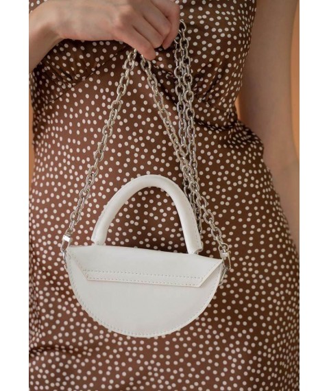 Women's leather mini bag Chris micro white