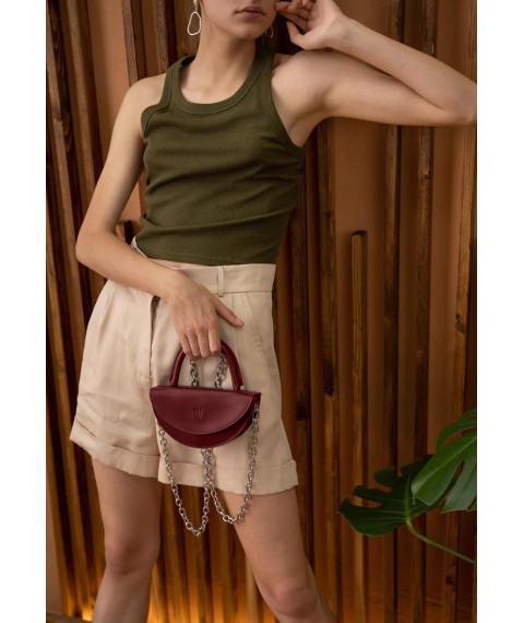 Women's leather mini bag Chris micro burgundy
