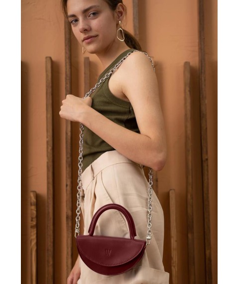Women's leather mini bag Chris micro burgundy