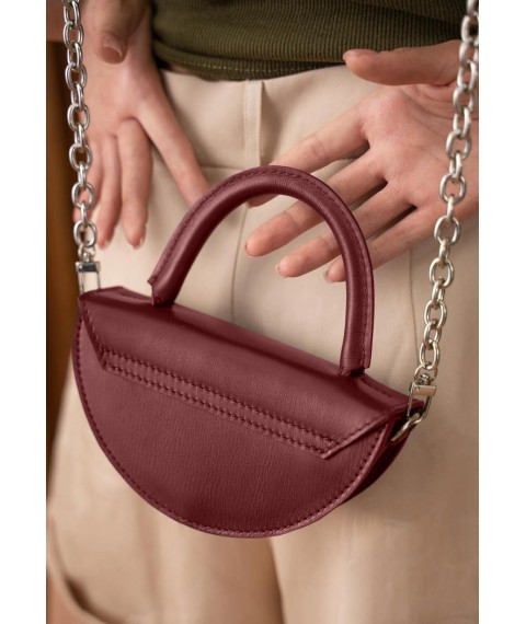 Women's leather mini bag Chris micro burgundy