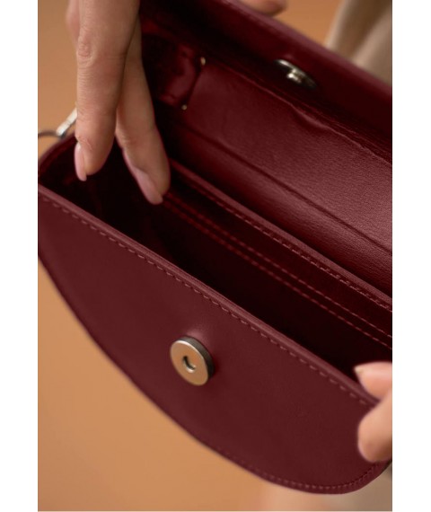 Women's leather mini bag Chris micro burgundy