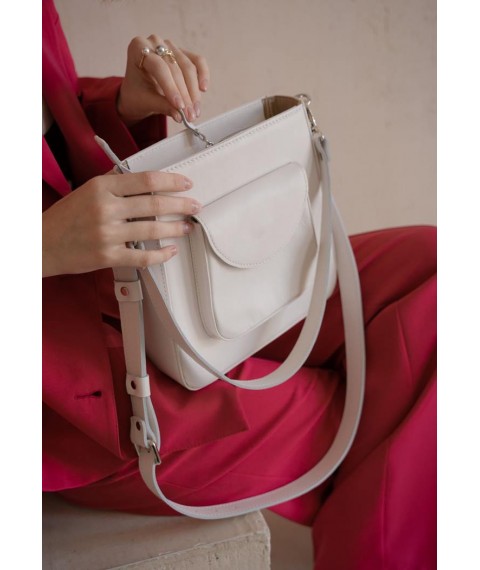 Women's leather bag Stella white