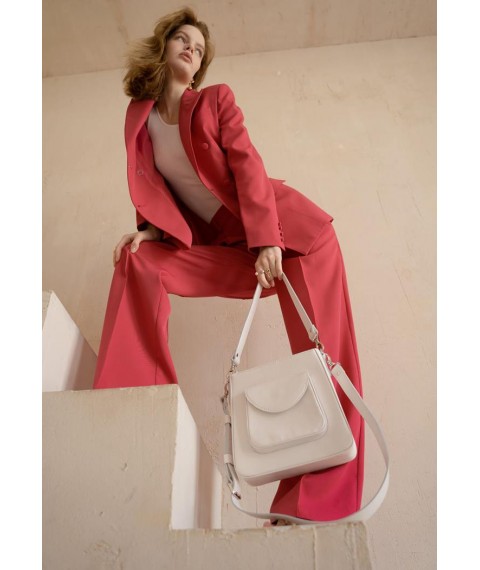 Women's leather bag Stella white