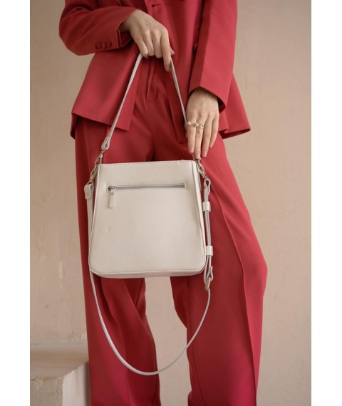Women's leather bag Stella white