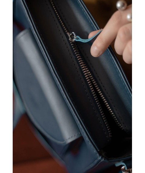 Women's leather bag Stella dark blue