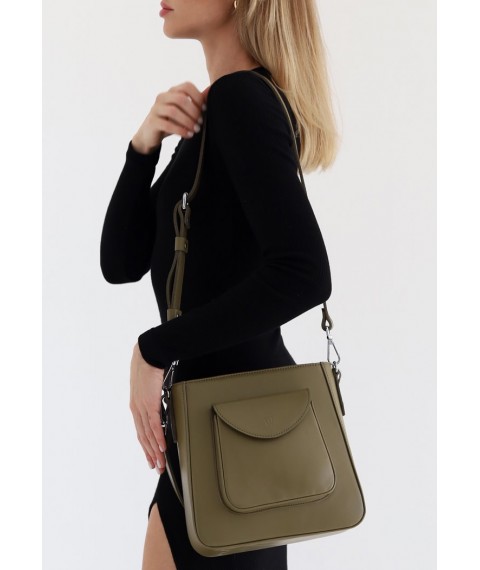 Women's leather bag Stella olive
