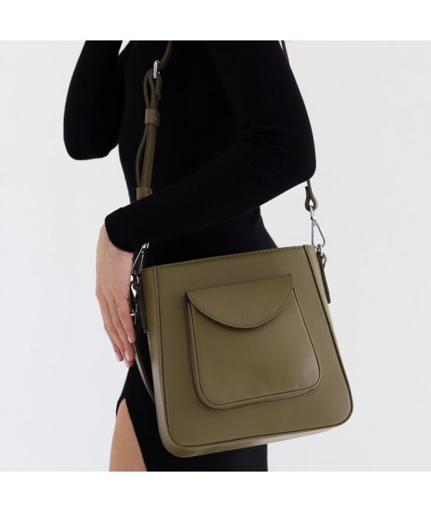 Women's leather bag Stella olive