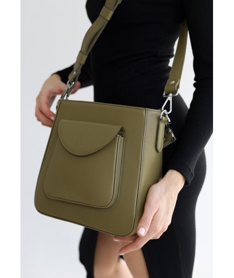 Women's leather bag Stella olive