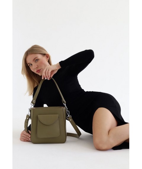 Women's leather bag Stella olive