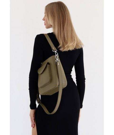 Women's leather bag Stella olive