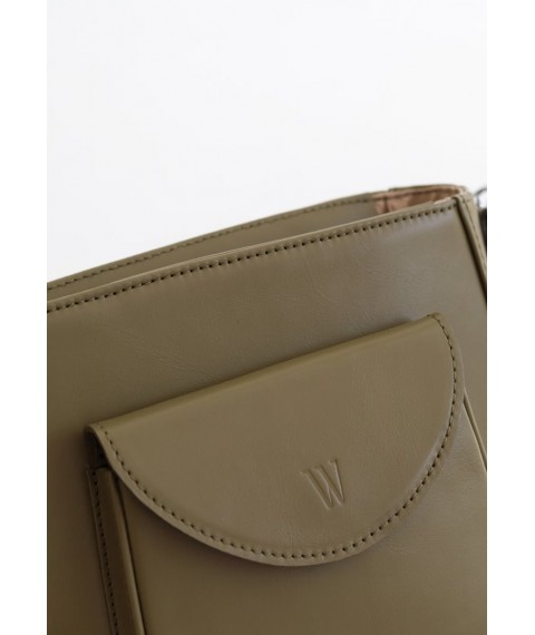 Women's leather bag Stella olive