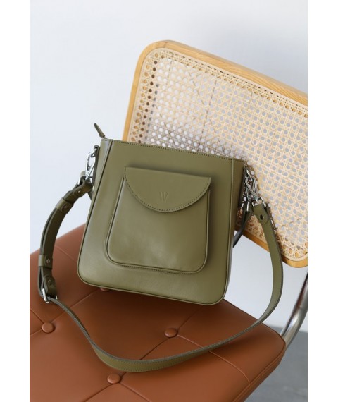 Women's leather bag Stella olive