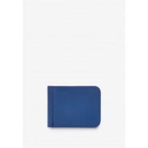 Leather money clip bright blue
