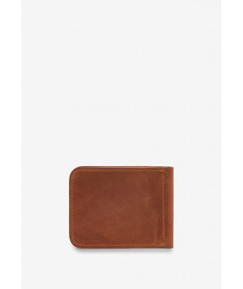 Leather money clip light brown vintage