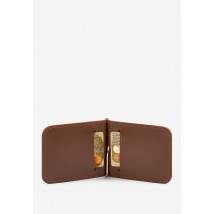 Leather money clip light brown