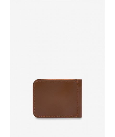 Leather money clip light brown