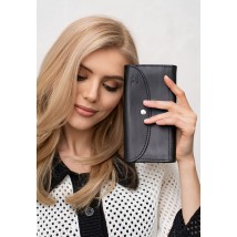 Кожаный кошелек Smart Wallet черный краст