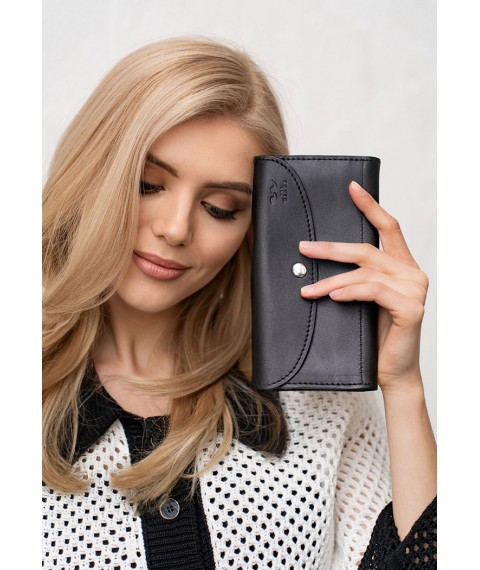 Leather wallet Smart Wallet black crust