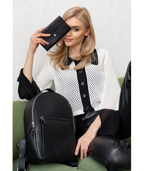 Leather wallet Smart Wallet black crust
