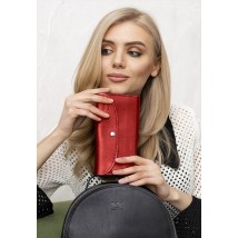 Кожаный кошелек Smart Wallet красный краст
