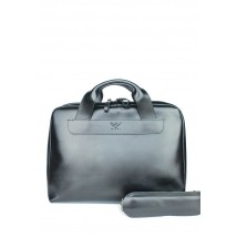 Leather business bag Attache Briefcase black