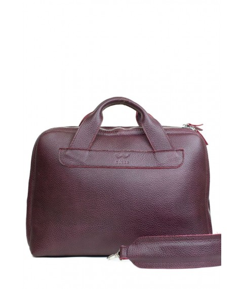 Leather business bag Attache Briefcase burgundy flotar