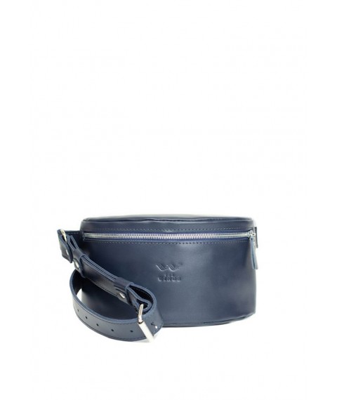 Leather belt bag blue