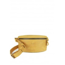 Vintage yellow leather belt bag