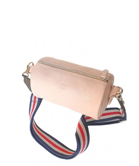 Leather belt bag-crossbody Cylinder powder flotar