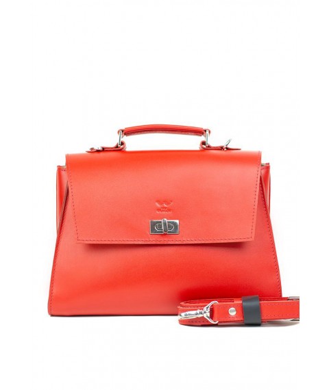 Women's leather bag Classic red