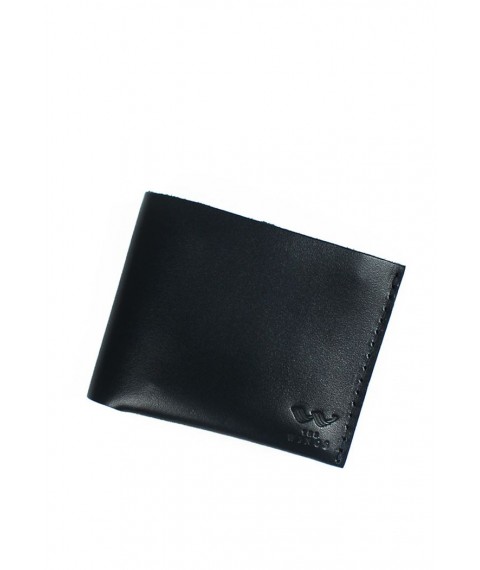 Mini leather wallet with coin holder black