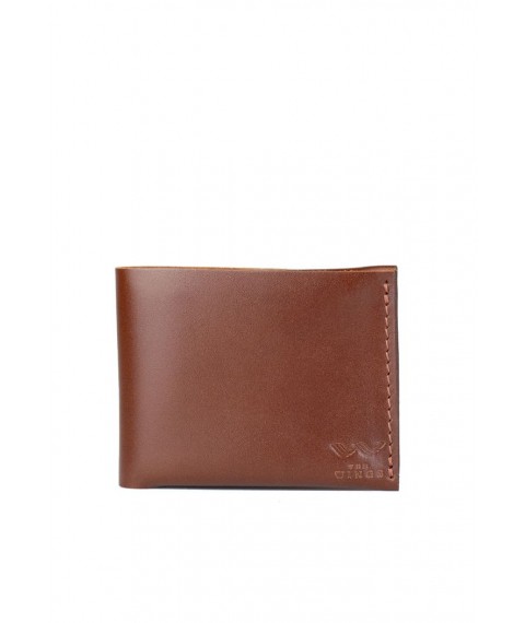Mini leather wallet with coin holder light brown