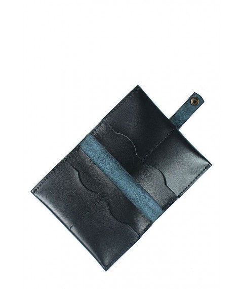 Leather document holder blue