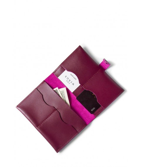 Leather document holder burgundy