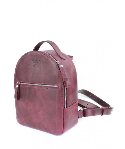 Leather backpack Groove S burgundy vintage