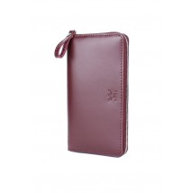 Leather wallet Keeper zip wine