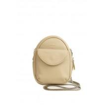 Leather women's mini bag Kroha beige flotar