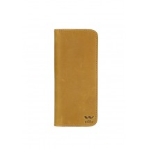Middle yellow vintage leather wallet