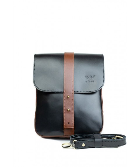 Чоловіча шкіряна сумка Mini Bag чорно-коричнева