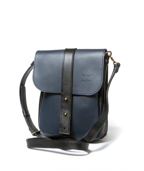 Men's leather Mini Bag blue-black