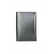 Leather passport cover black
