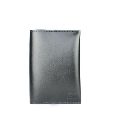 Leather passport cover black