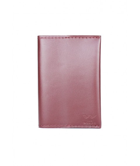 Leather passport cover burgundy