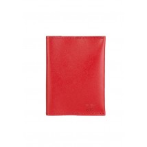 Leather passport cover red saffiano