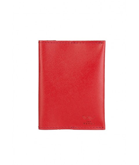 Leather passport cover red saffiano