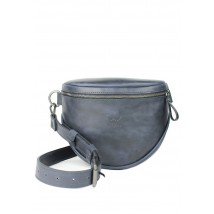 Leather crossbody belt bag Vacation blue vintage