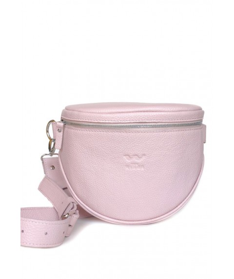 Leather crossbody waist bag Vacation pink flotar