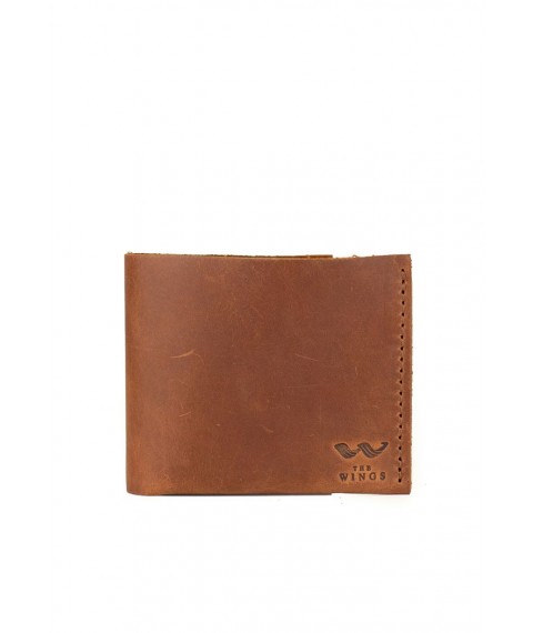 Mini leather wallet light brown vintage
